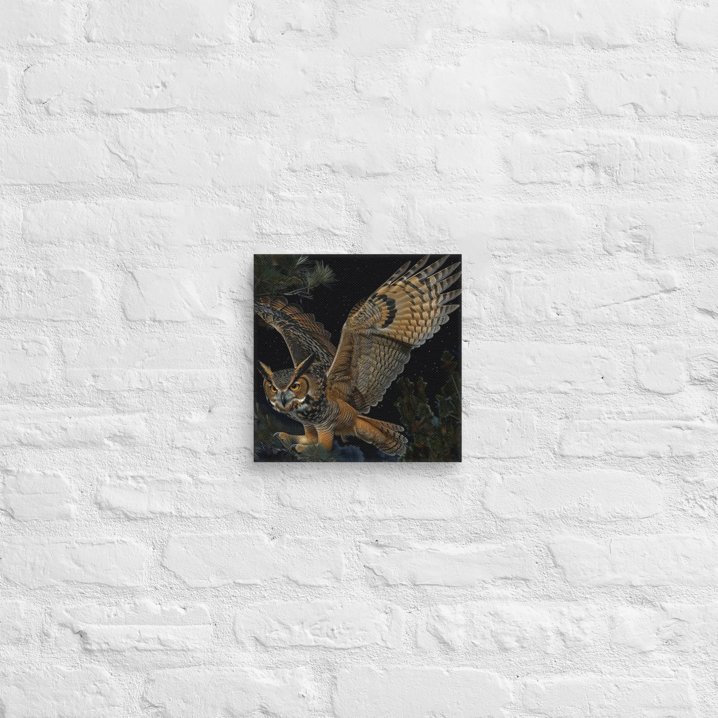 Great Horned Owl in Flight Canvas Print