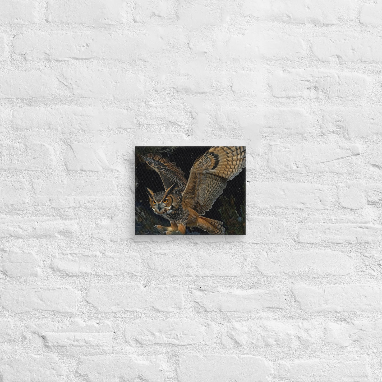 Great Horned Owl in Flight Canvas Print