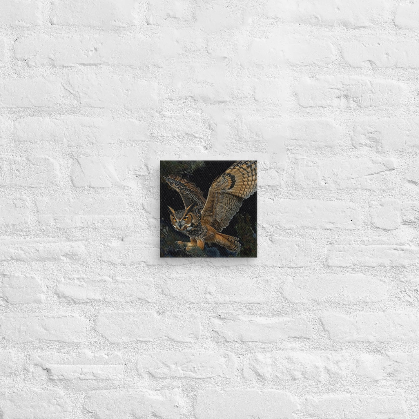 Great Horned Owl in Flight Canvas Print