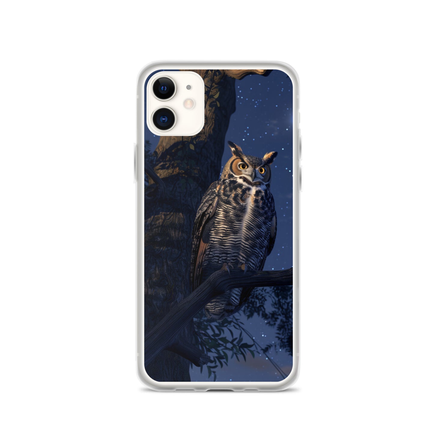 Great Horned Owl Perched at Night Clear Case for iPhone®