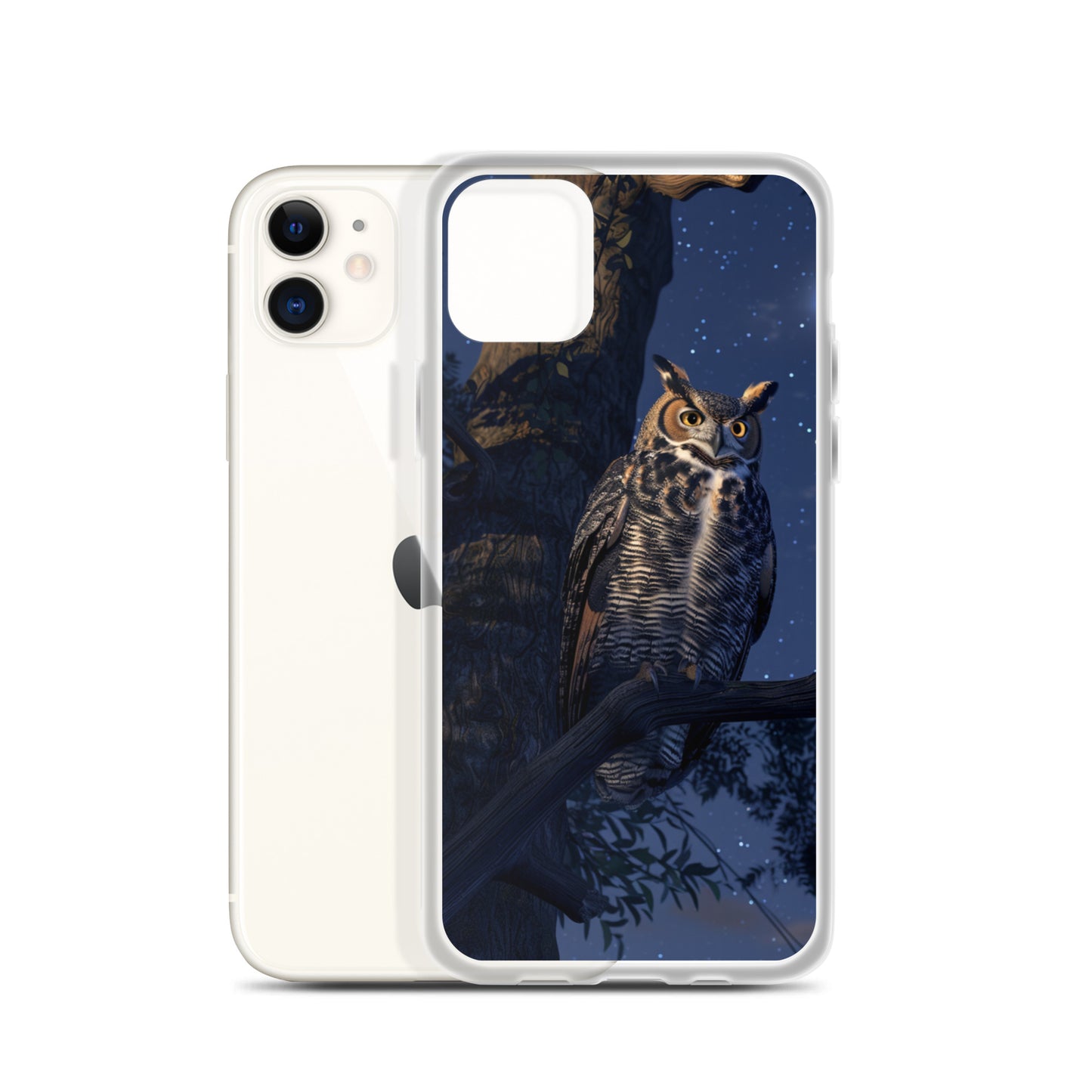 Great Horned Owl Perched at Night Clear Case for iPhone®