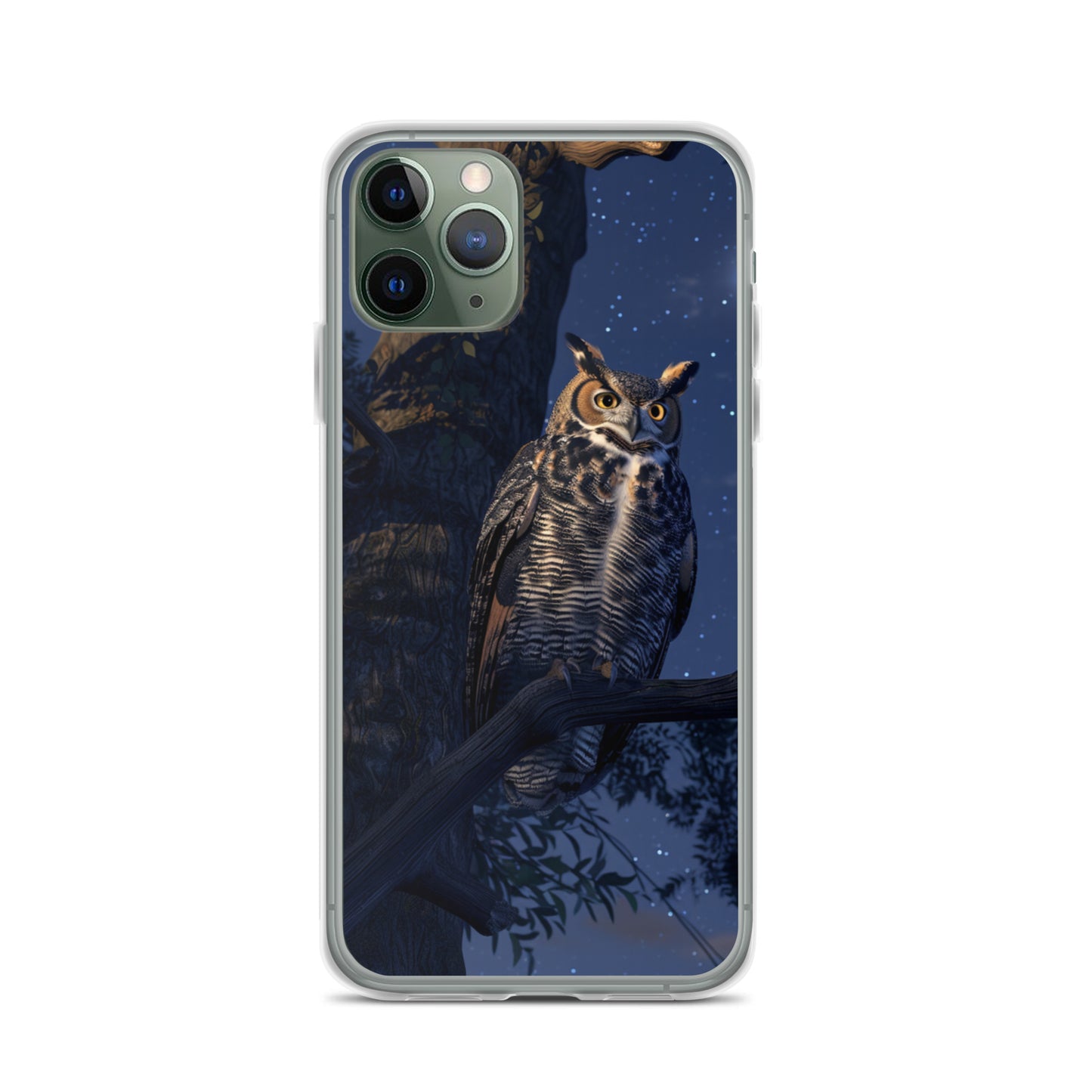 Great Horned Owl Perched at Night Clear Case for iPhone®