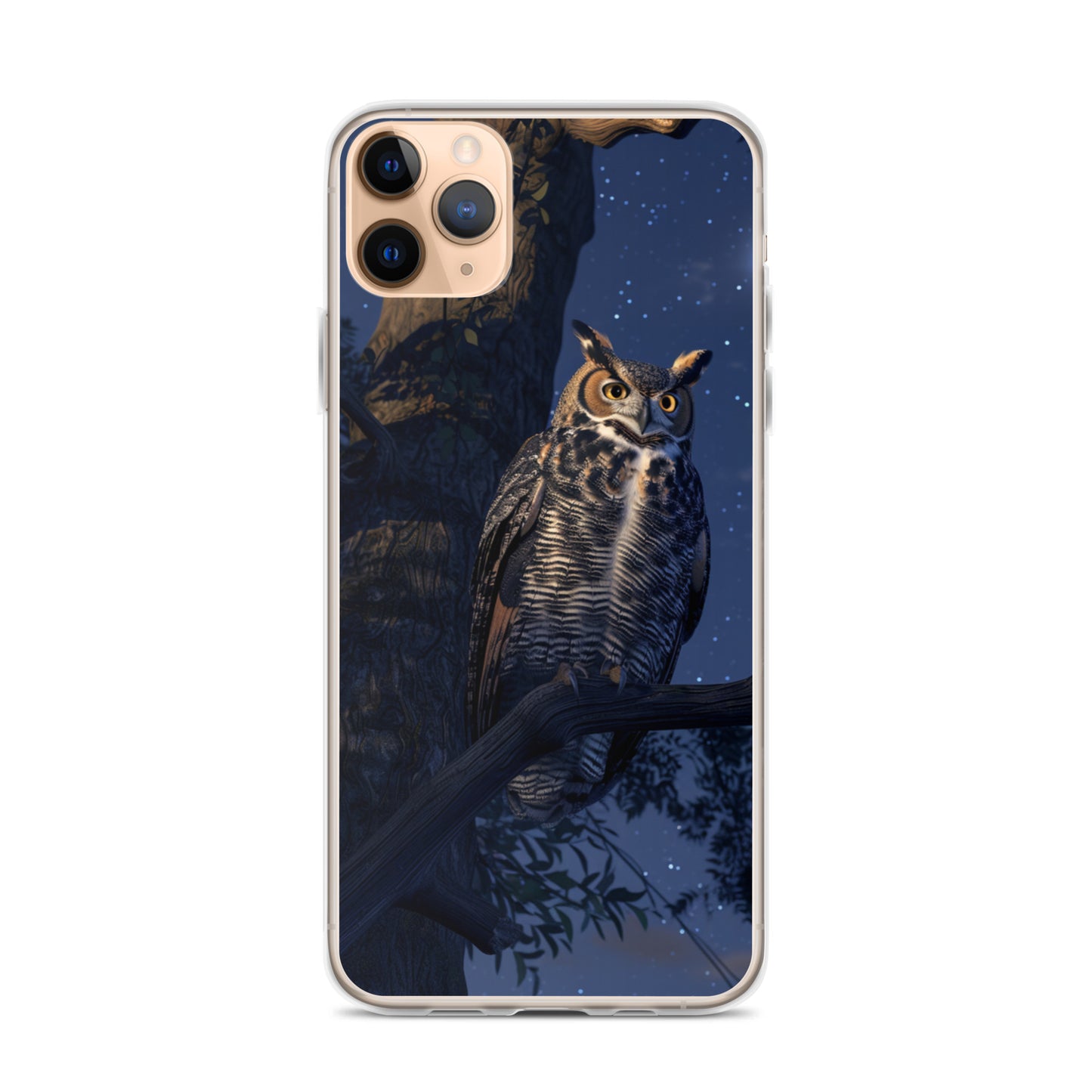 Great Horned Owl Perched at Night Clear Case for iPhone®