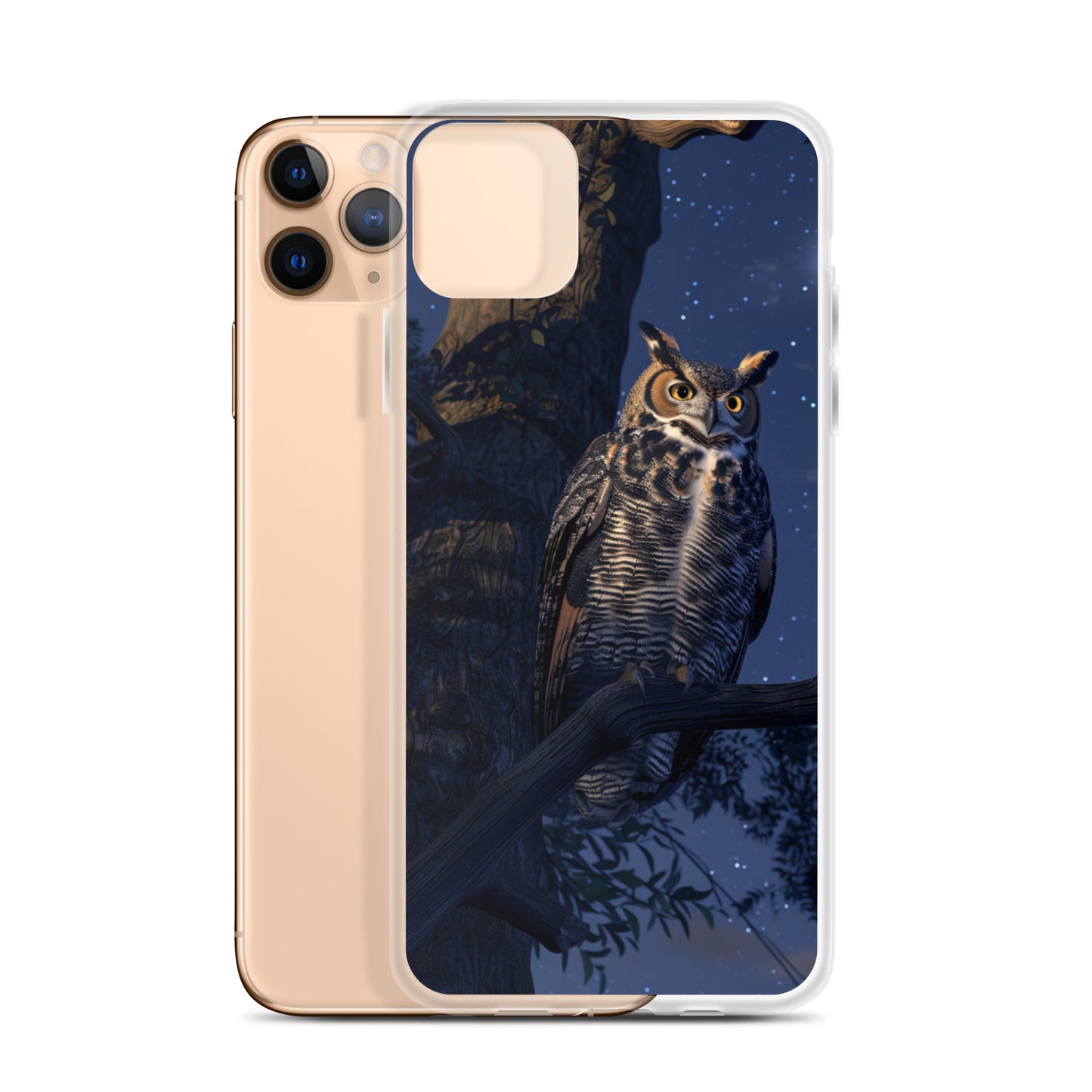 Great Horned Owl Perched at Night Clear Case for iPhone®