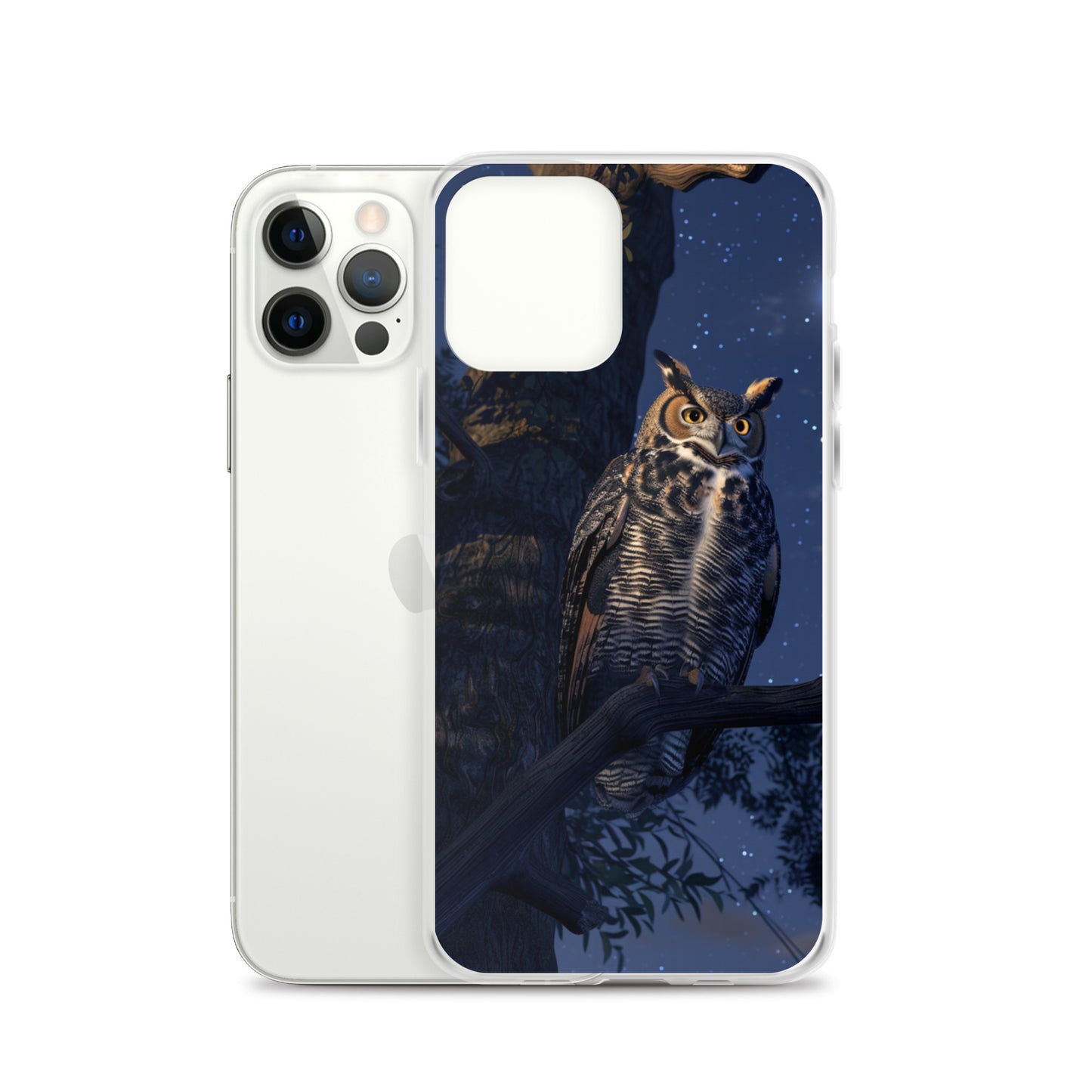 Great Horned Owl Perched at Night Clear Case for iPhone®