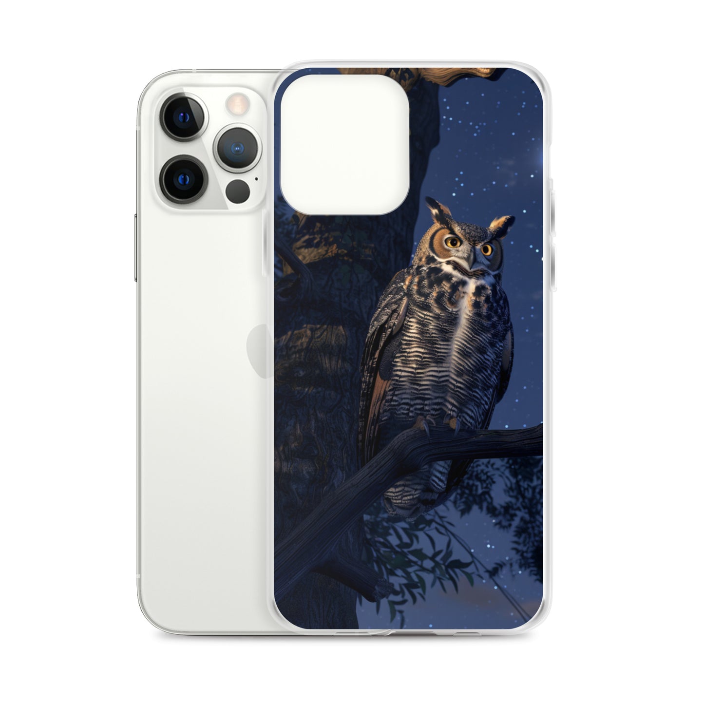 Great Horned Owl Perched at Night Clear Case for iPhone®