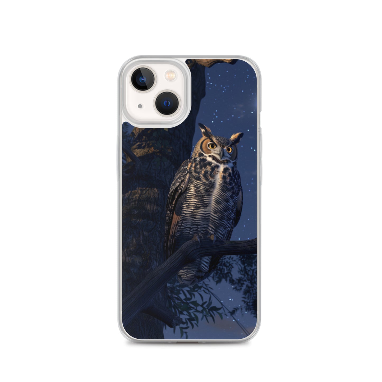 Great Horned Owl Perched at Night Clear Case for iPhone®