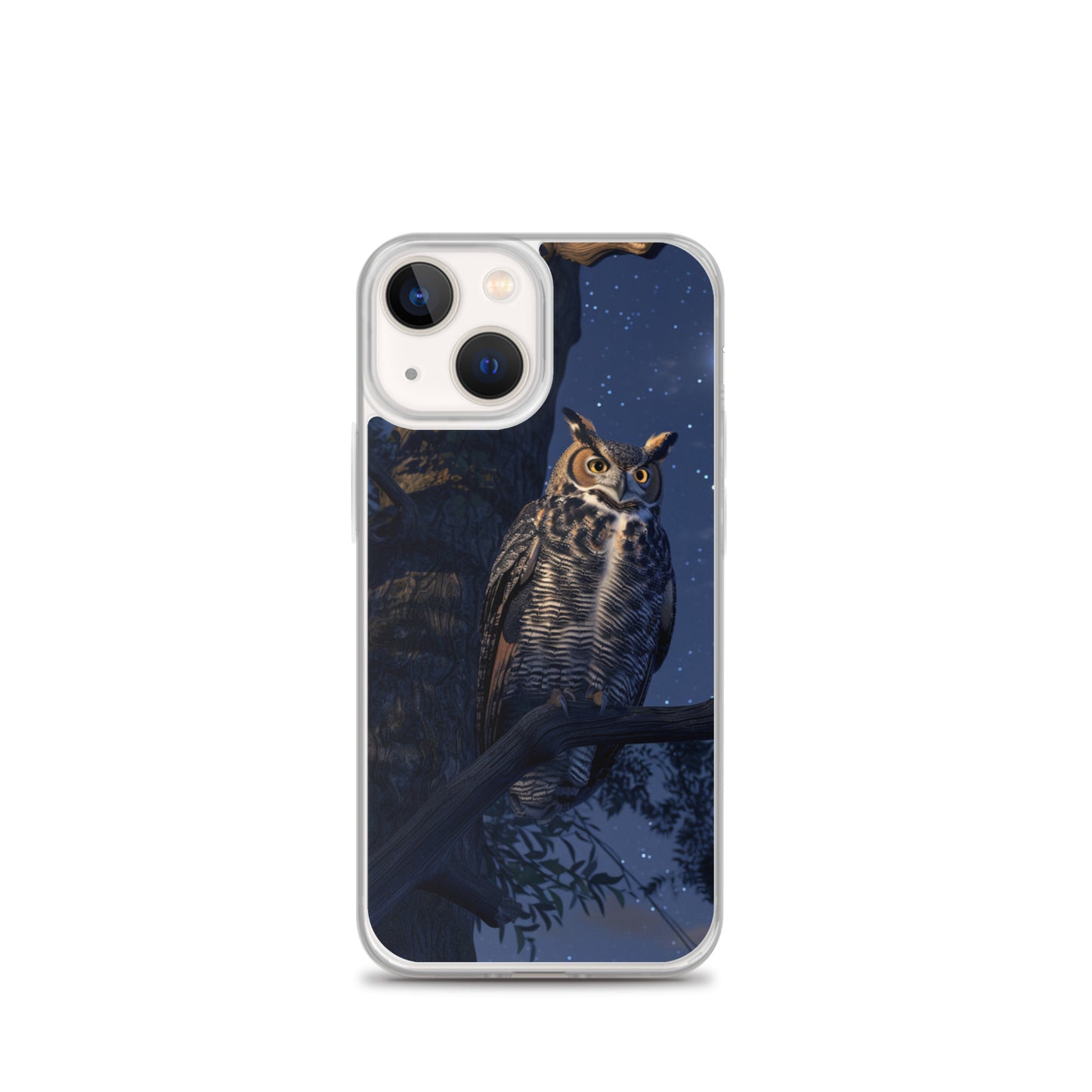 Great Horned Owl Perched at Night Clear Case for iPhone®