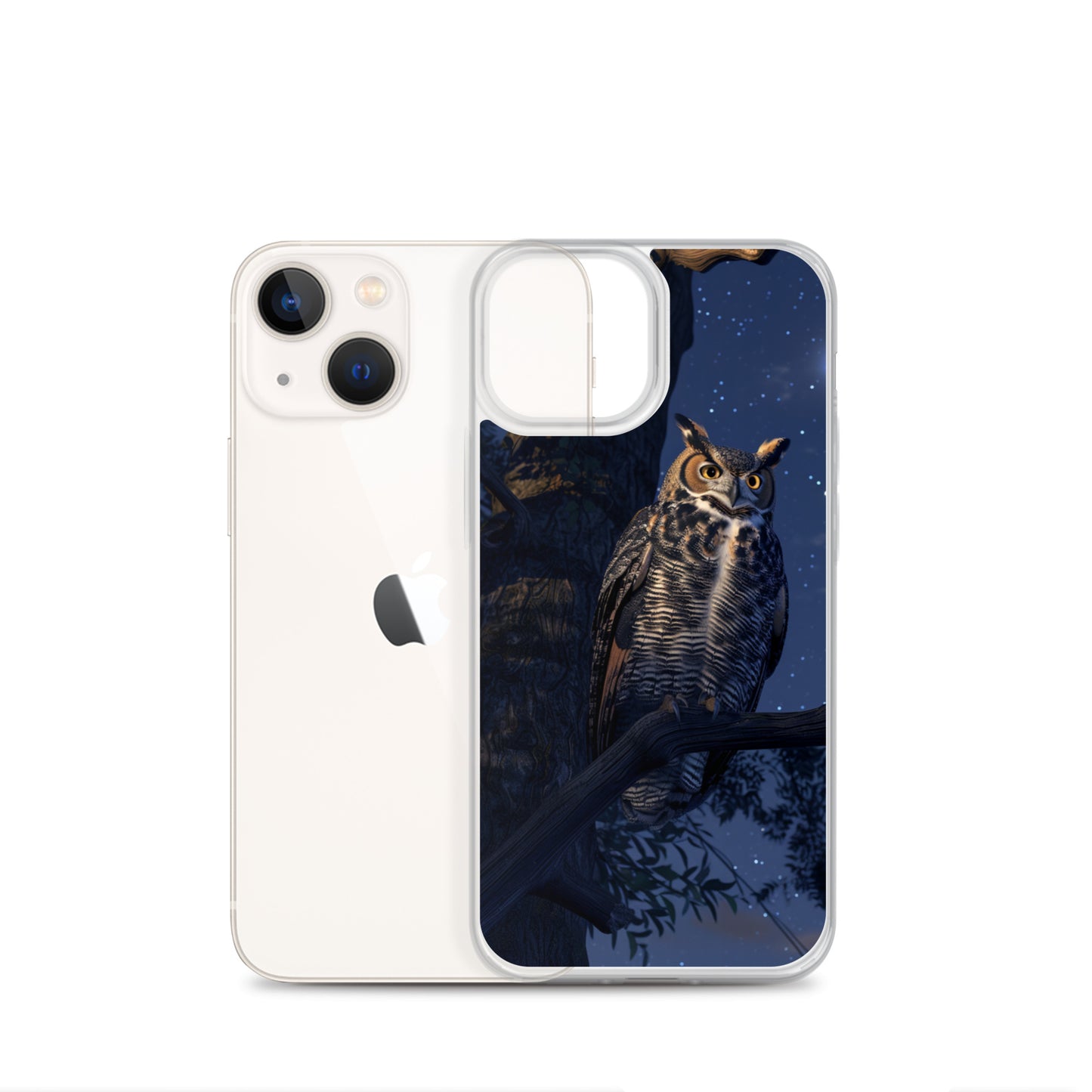 Great Horned Owl Perched at Night Clear Case for iPhone®