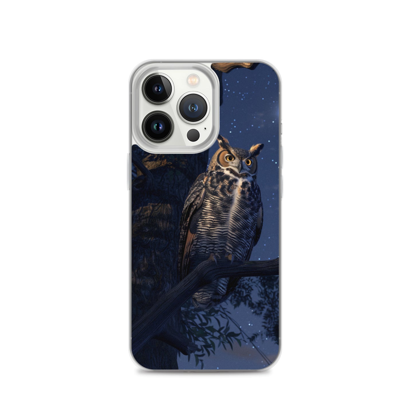 Great Horned Owl Perched at Night Clear Case for iPhone®