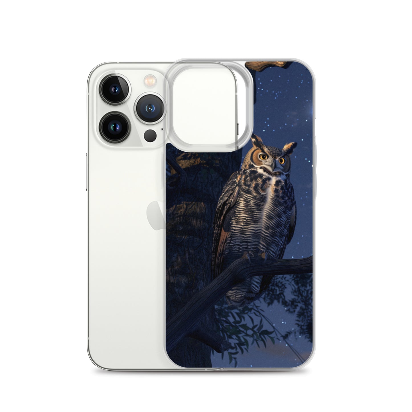 Great Horned Owl Perched at Night Clear Case for iPhone®