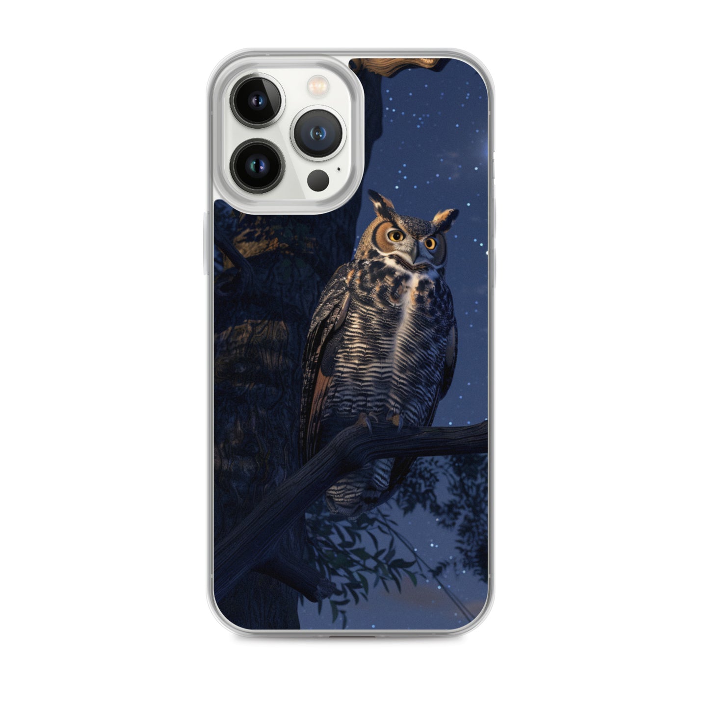 Great Horned Owl Perched at Night Clear Case for iPhone®