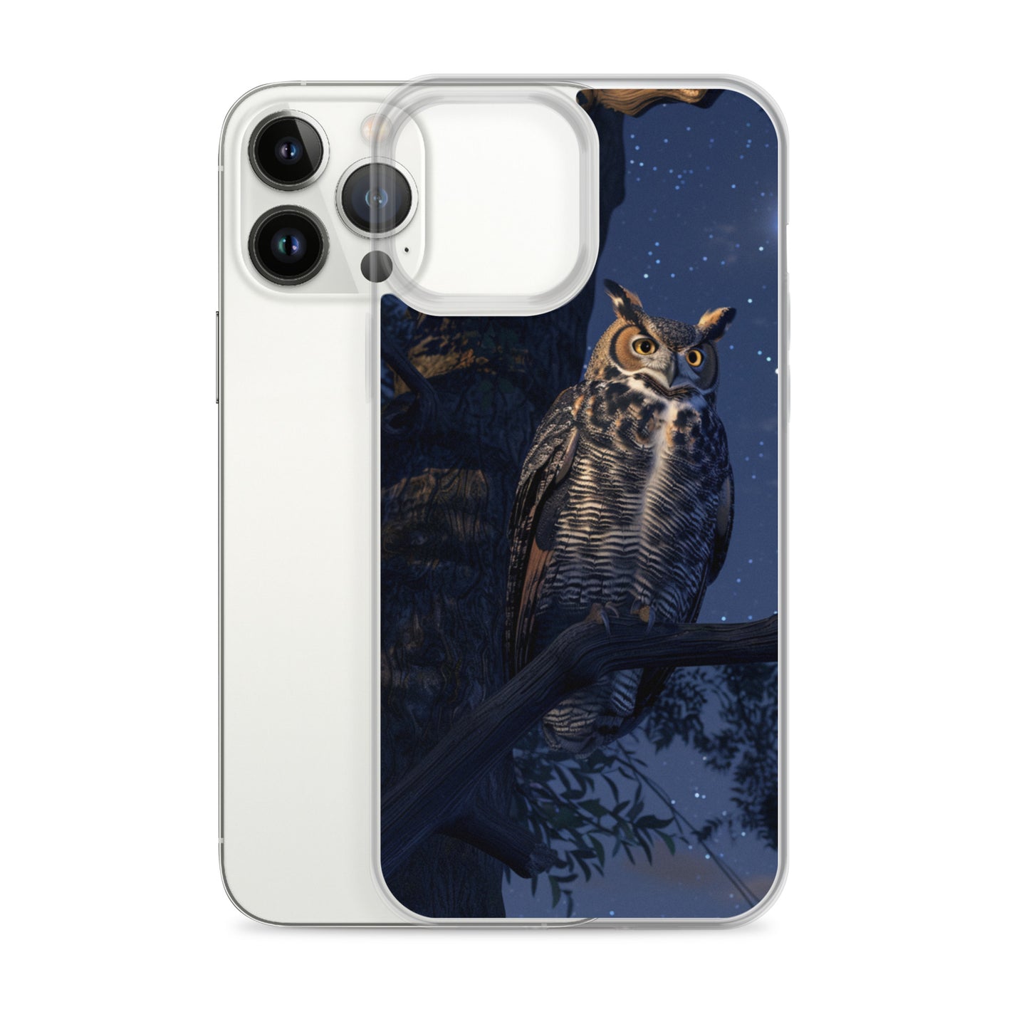 Great Horned Owl Perched at Night Clear Case for iPhone®