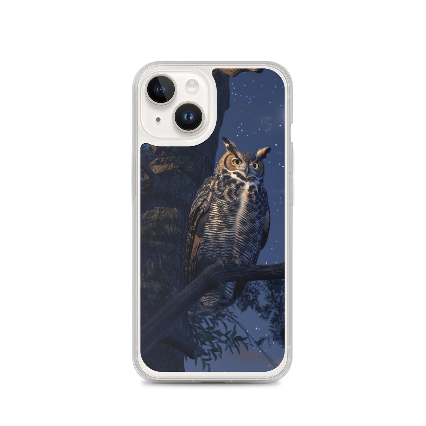 Great Horned Owl Perched at Night Clear Case for iPhone®