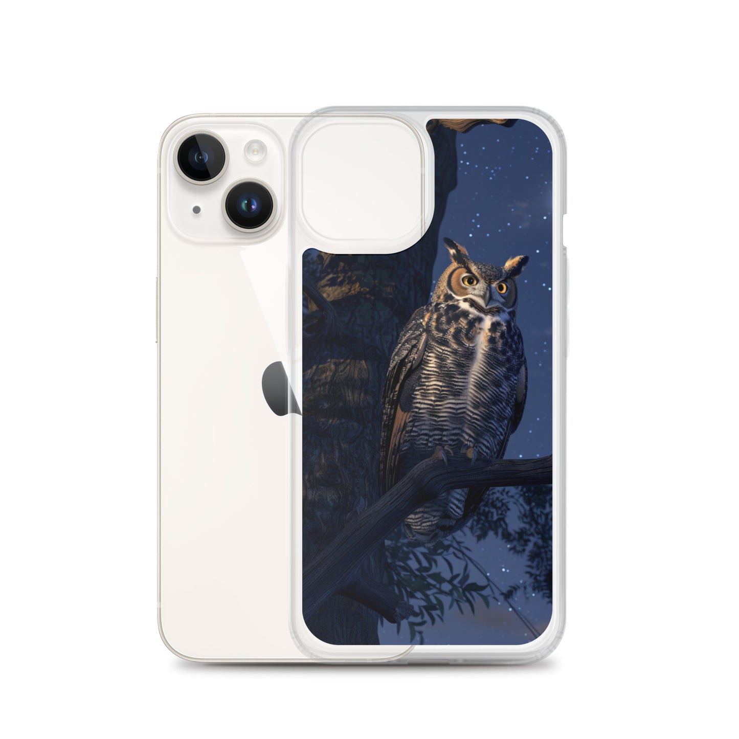 Great Horned Owl Perched at Night Clear Case for iPhone®