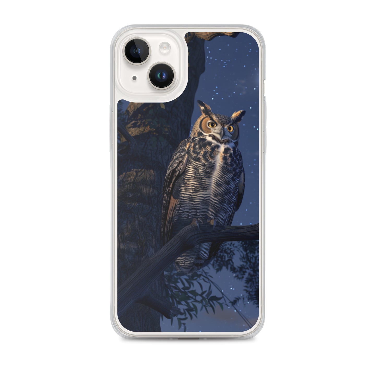 Great Horned Owl Perched at Night Clear Case for iPhone®