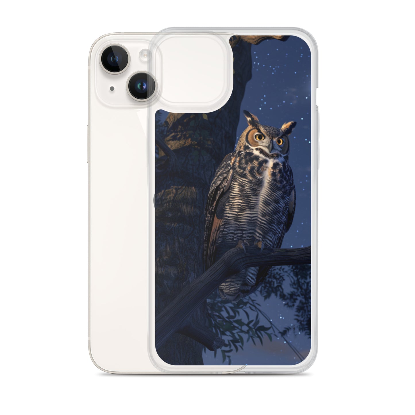 Great Horned Owl Perched at Night Clear Case for iPhone®