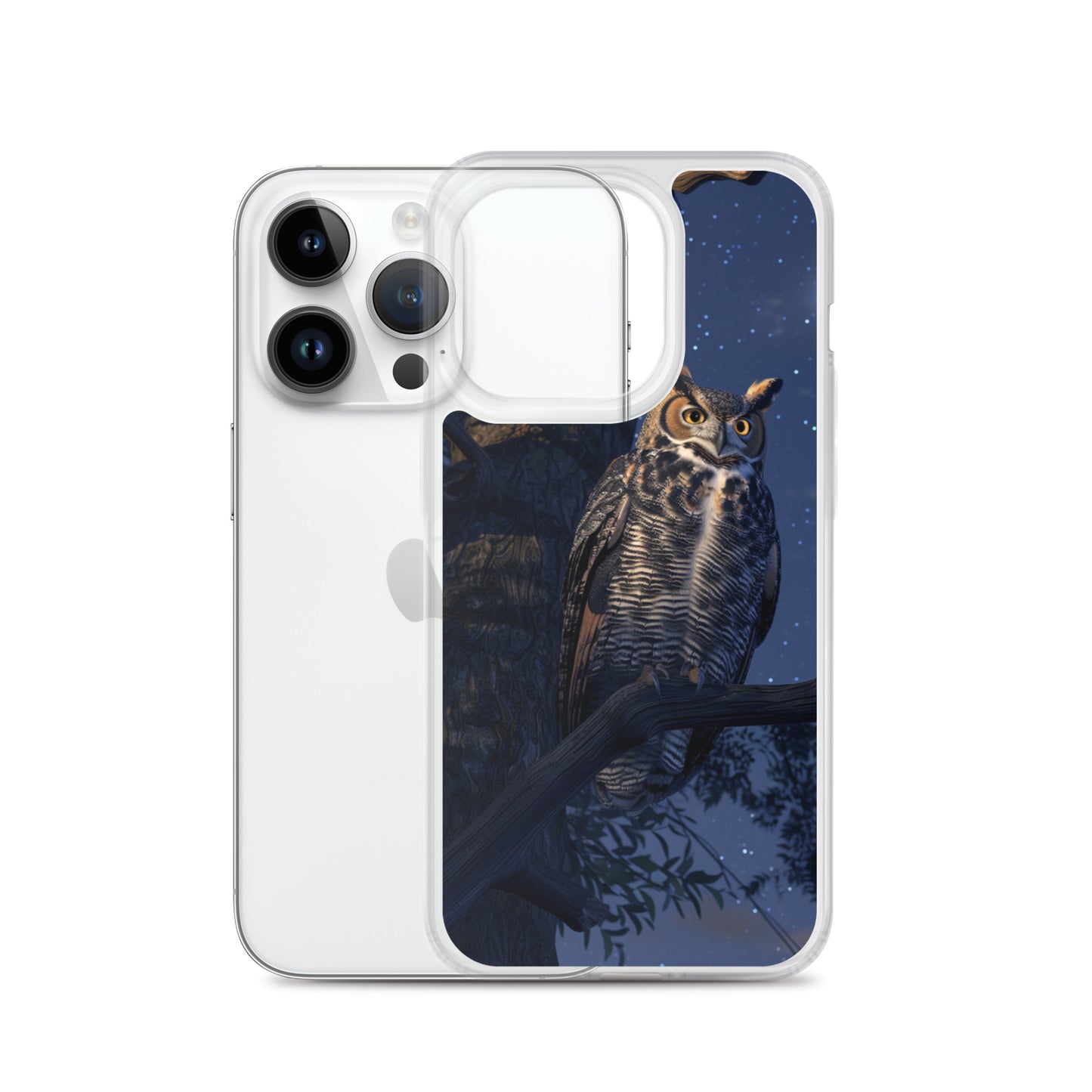 Great Horned Owl Perched at Night Clear Case for iPhone®