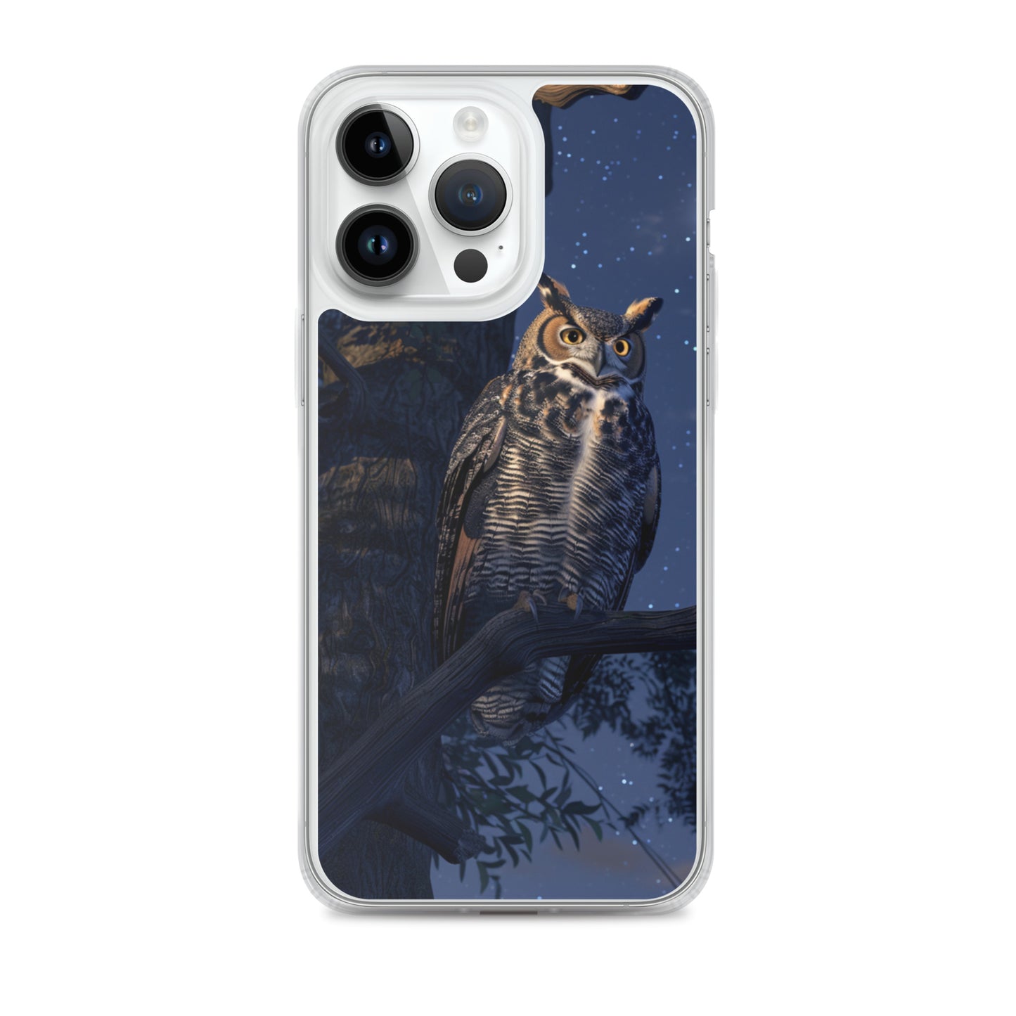 Great Horned Owl Perched at Night Clear Case for iPhone®