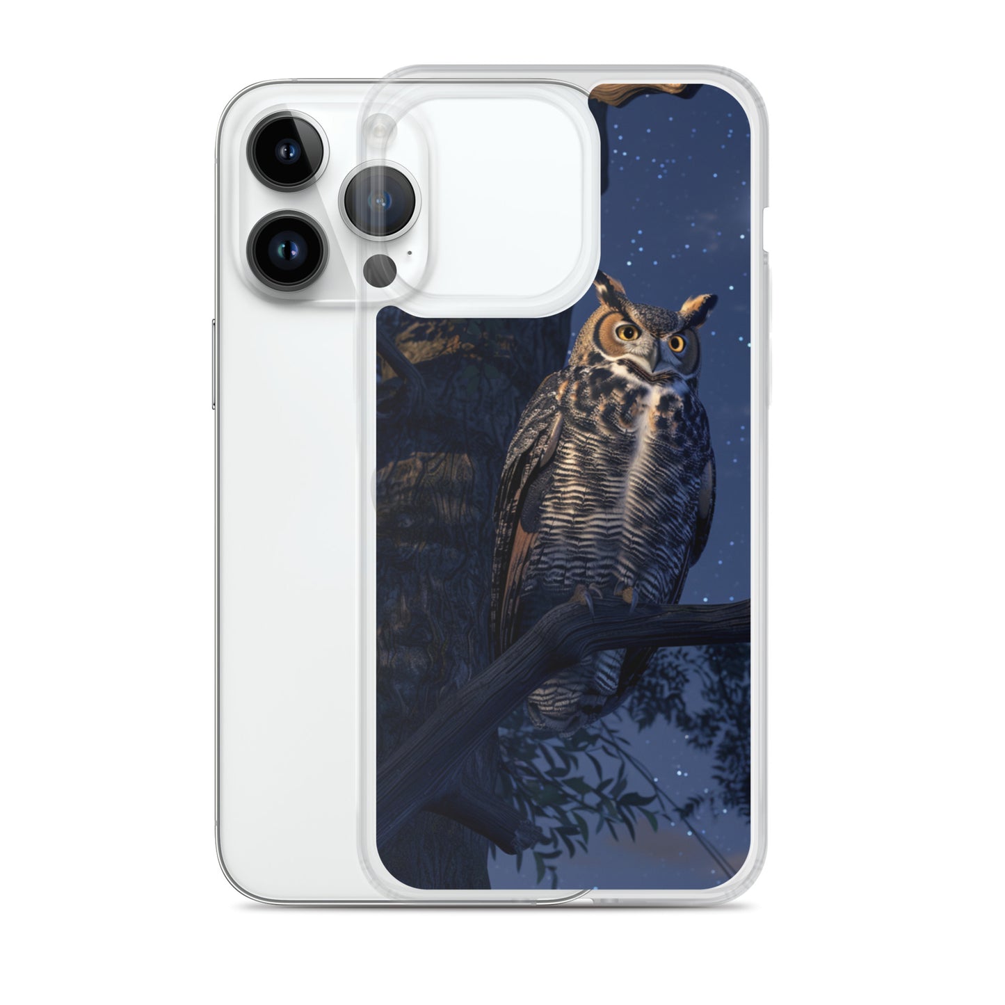 Great Horned Owl Perched at Night Clear Case for iPhone®