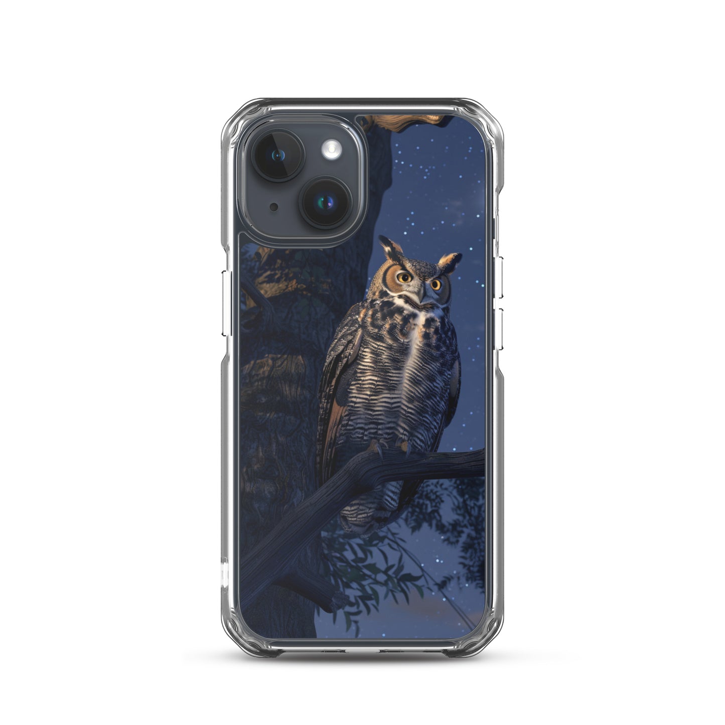 Great Horned Owl Perched at Night Clear Case for iPhone®