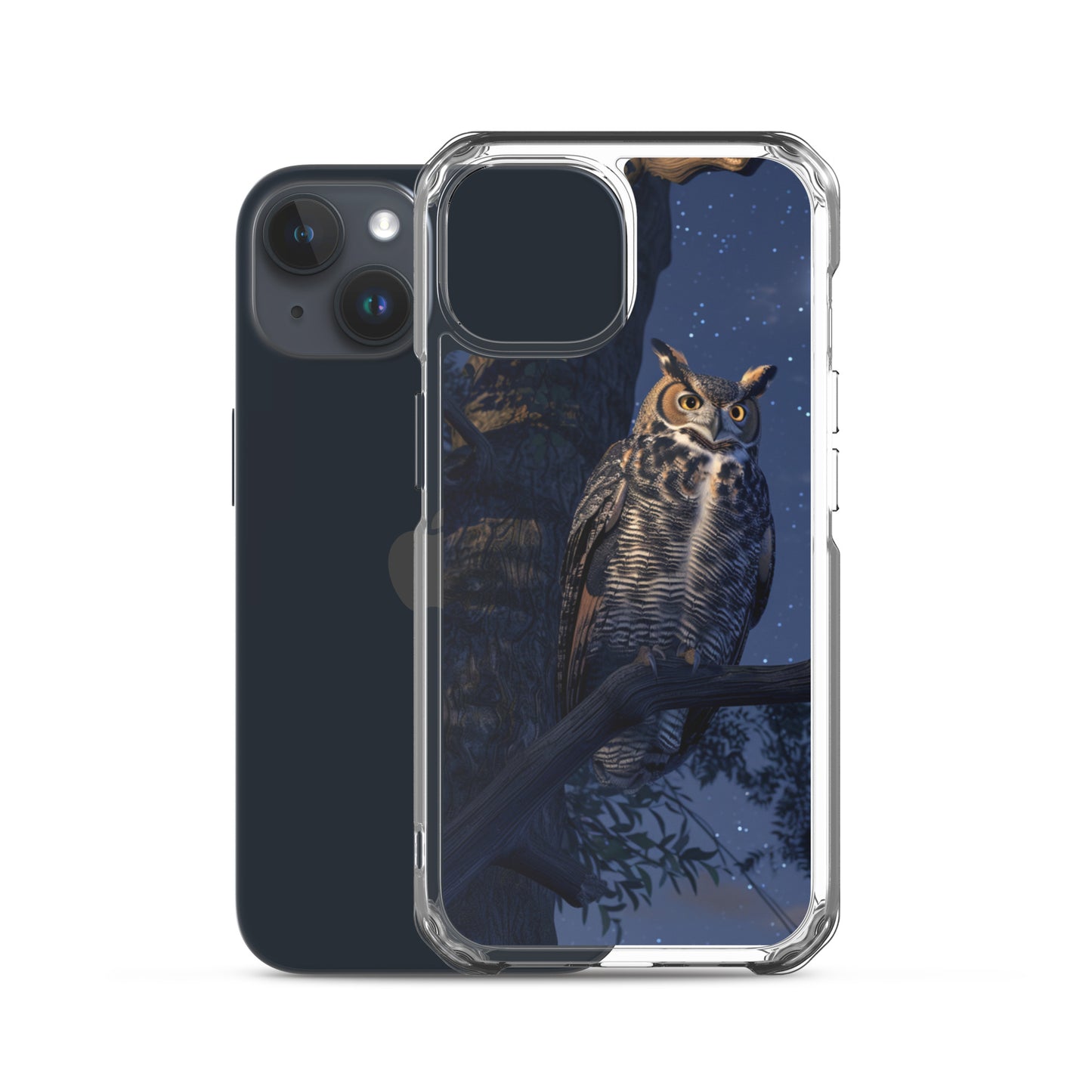 Great Horned Owl Perched at Night Clear Case for iPhone®