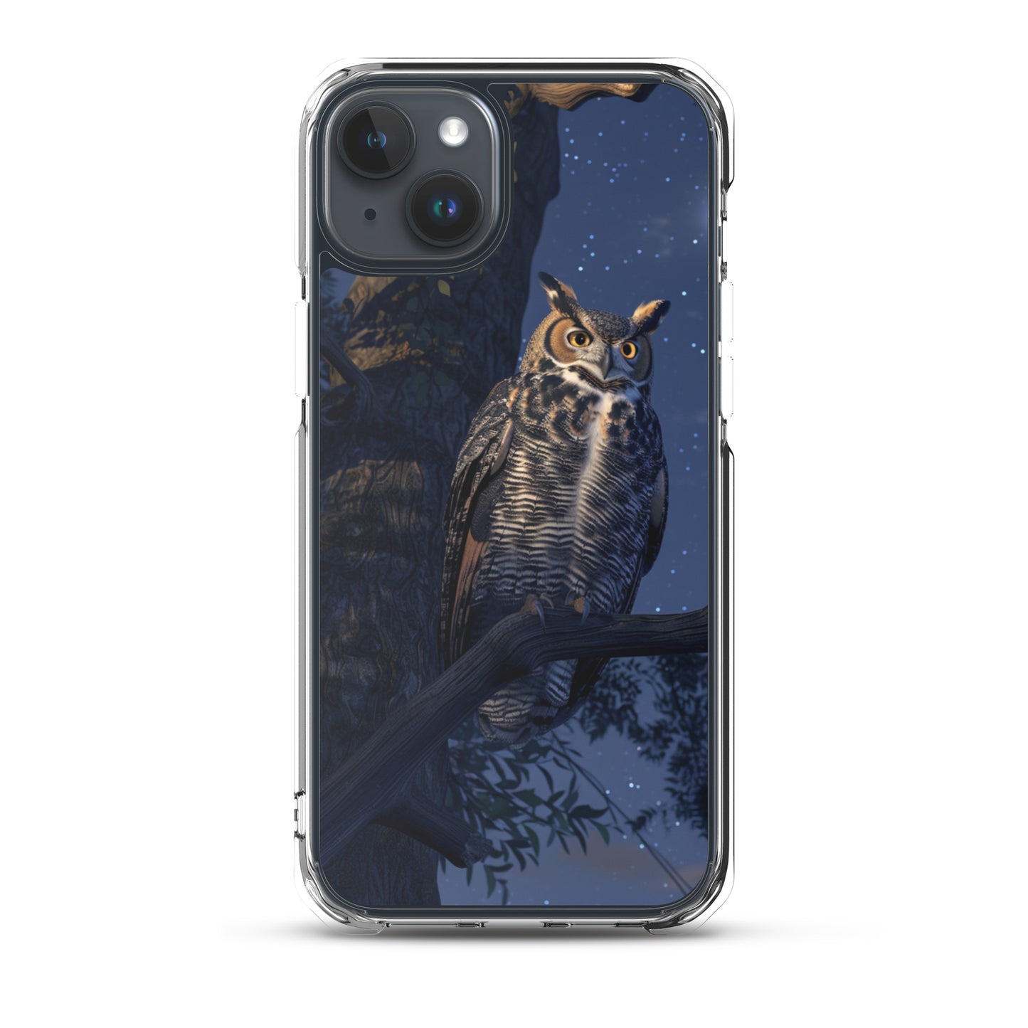 Great Horned Owl Perched at Night Clear Case for iPhone®