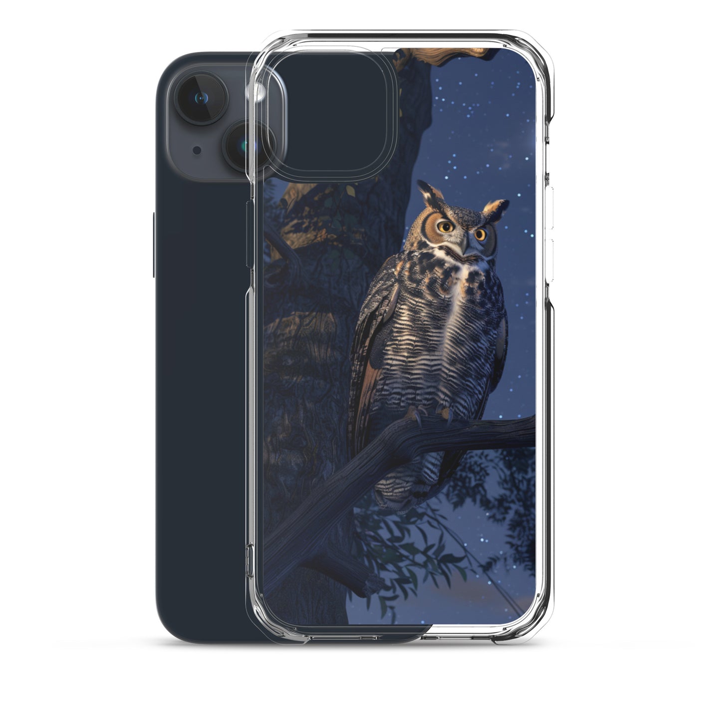 Great Horned Owl Perched at Night Clear Case for iPhone®