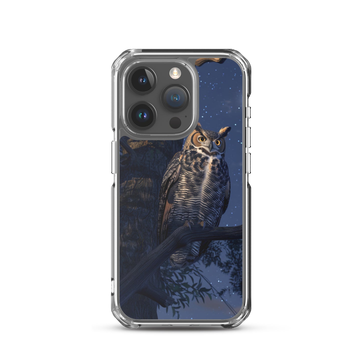 Great Horned Owl Perched at Night Clear Case for iPhone®