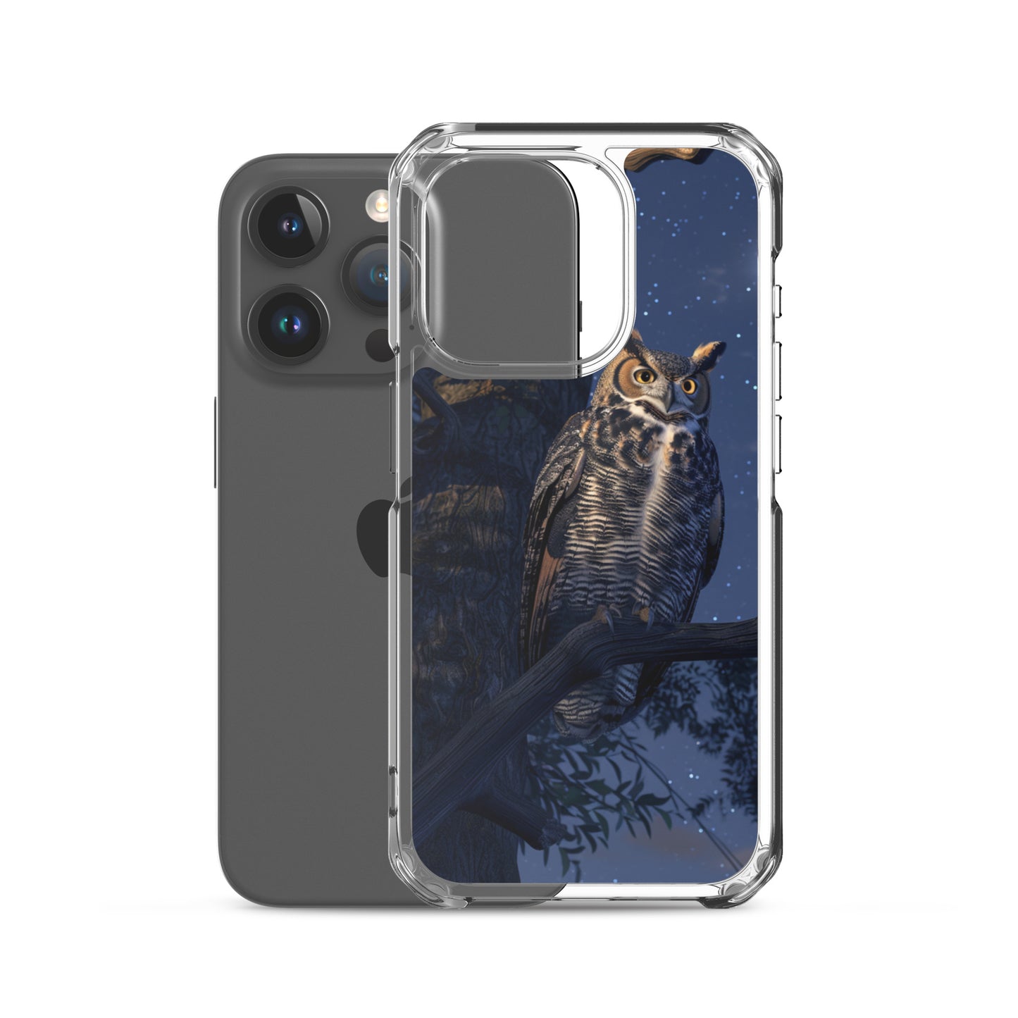 Great Horned Owl Perched at Night Clear Case for iPhone®