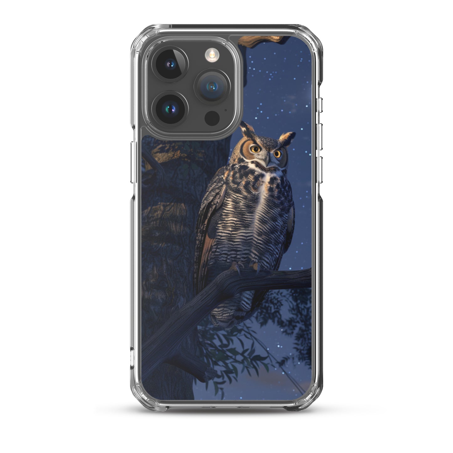 Great Horned Owl Perched at Night Clear Case for iPhone®