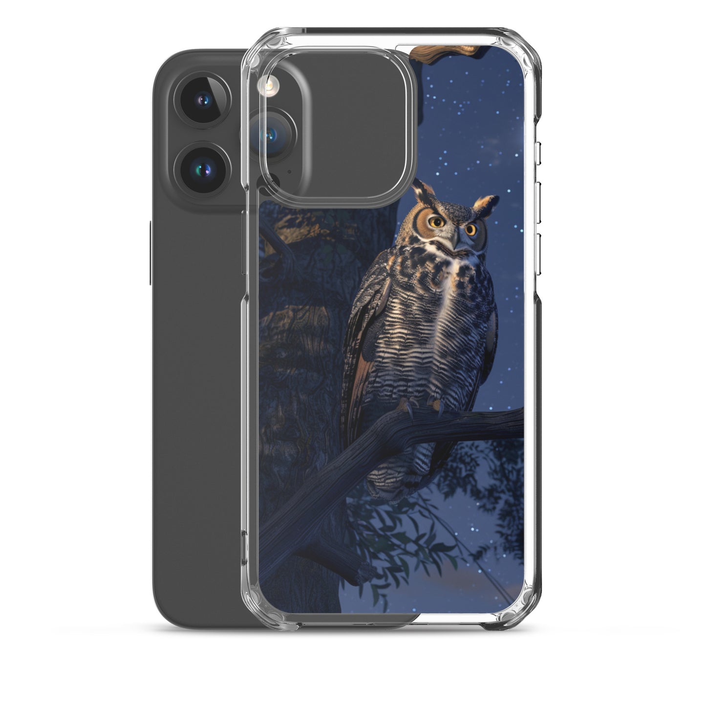 Great Horned Owl Perched at Night Clear Case for iPhone®