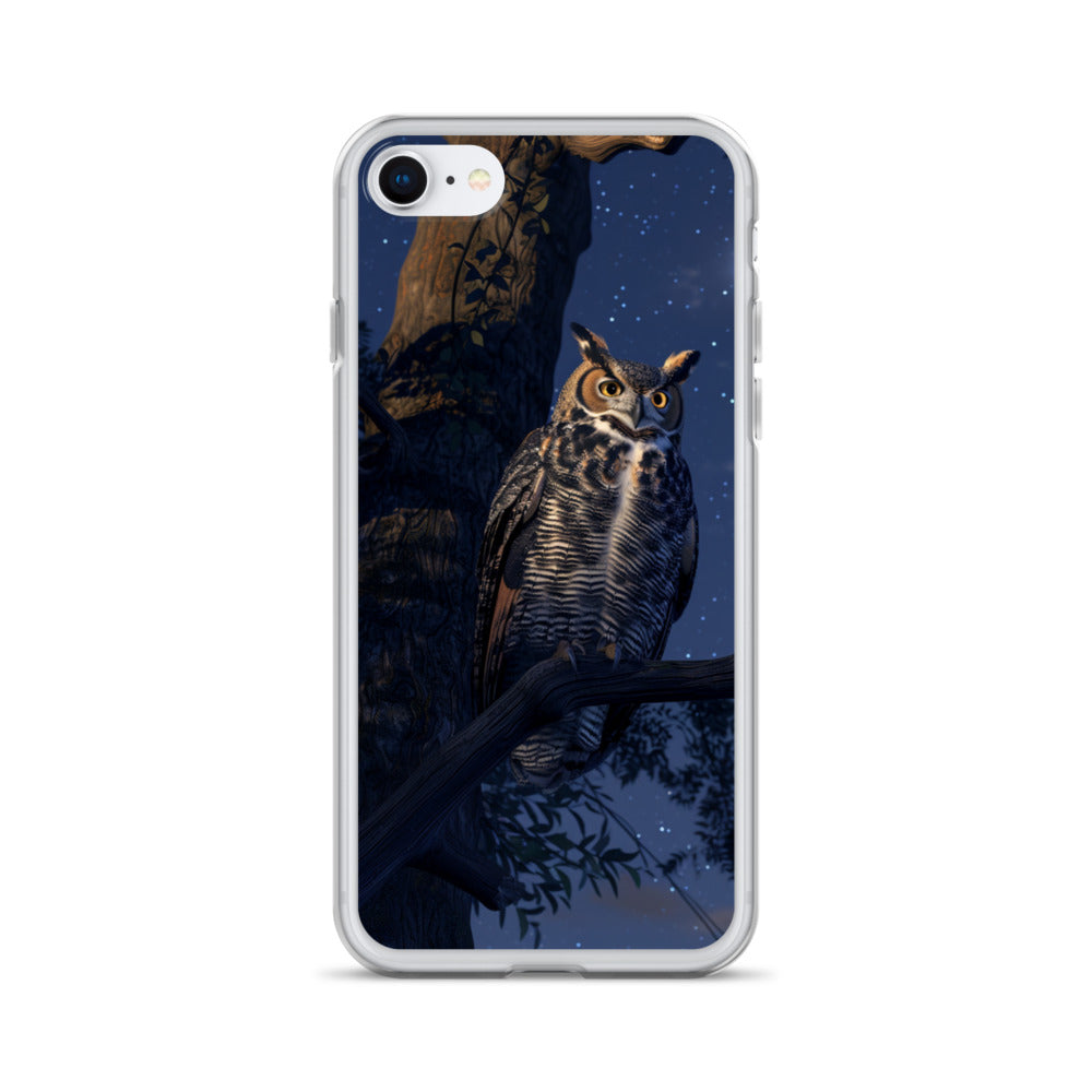 Great Horned Owl Perched at Night Clear Case for iPhone®