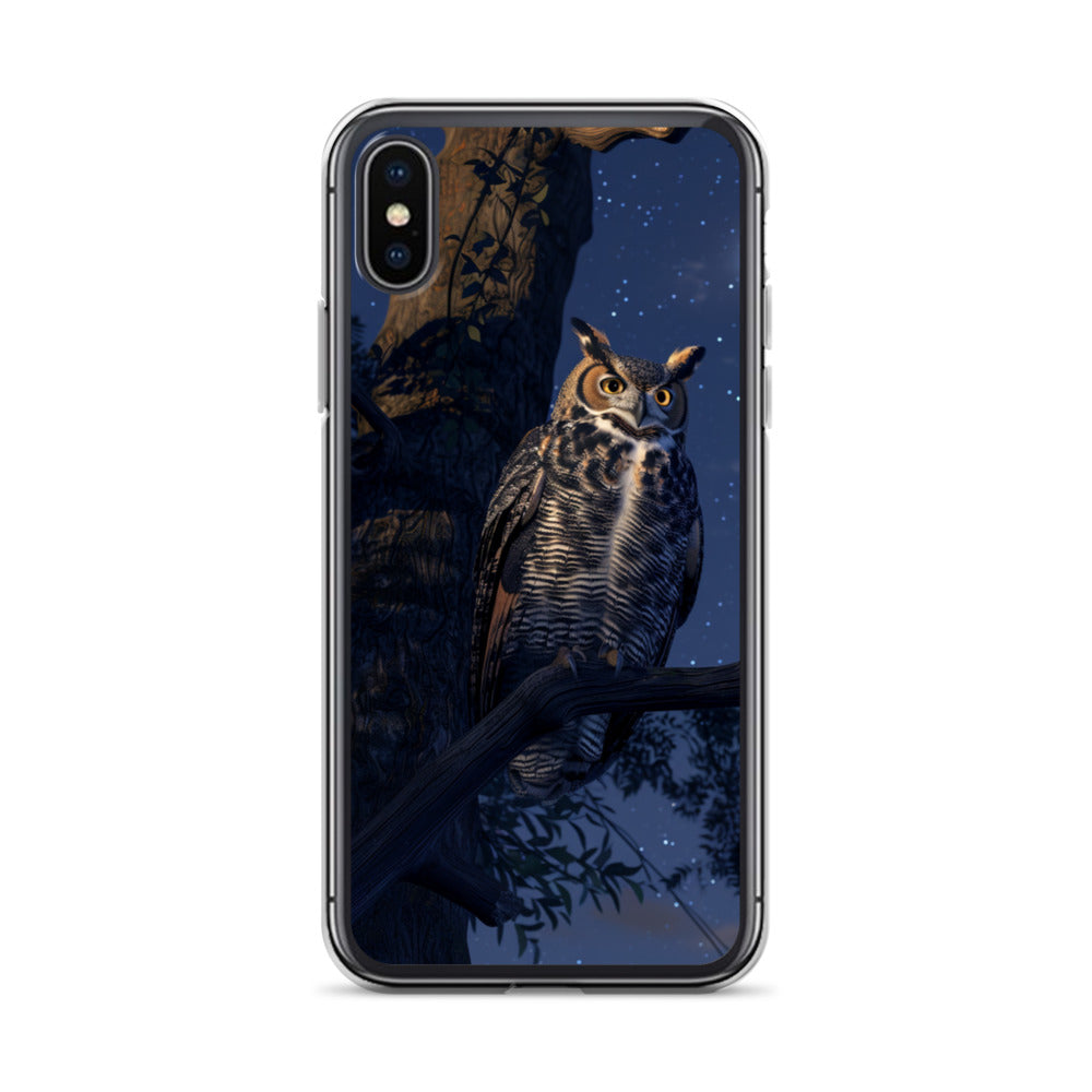 Great Horned Owl Perched at Night Clear Case for iPhone®