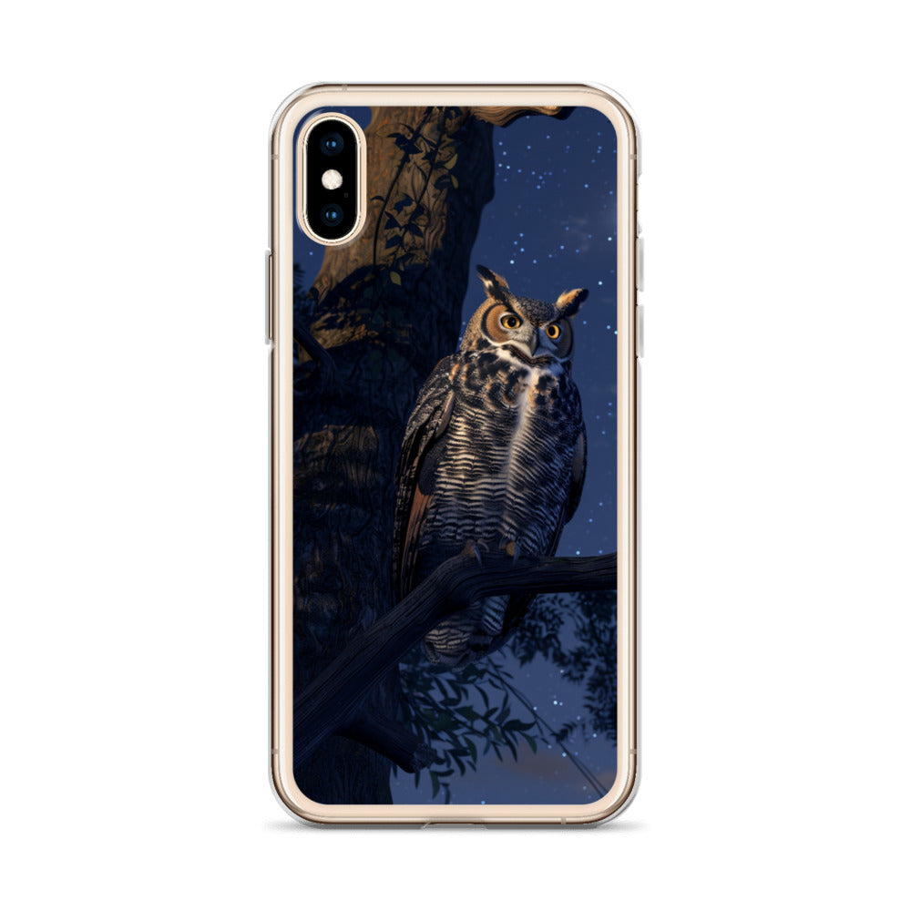 Great Horned Owl Perched at Night Clear Case for iPhone®