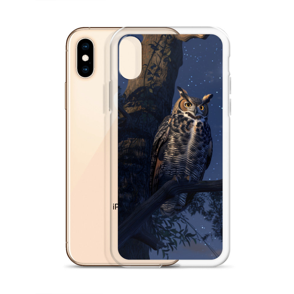 Great Horned Owl Perched at Night Clear Case for iPhone®