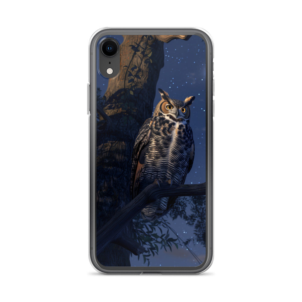 Great Horned Owl Perched at Night Clear Case for iPhone®