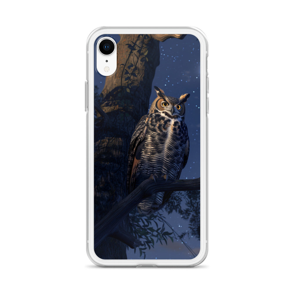 Great Horned Owl Perched at Night Clear Case for iPhone®