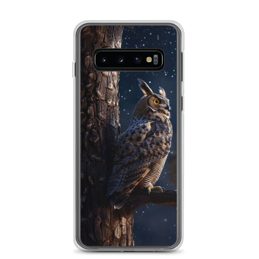 Great Horned Owl Perched at Night 2 Clear Case for Samsung®