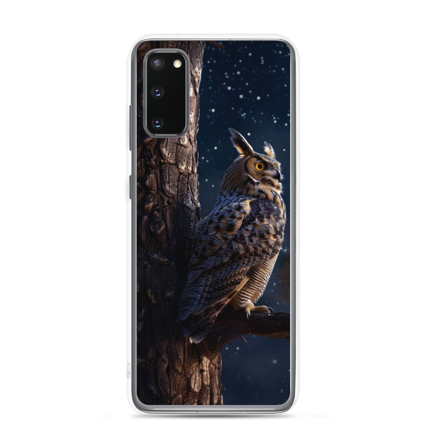 Great Horned Owl Perched at Night 2 Clear Case for Samsung®