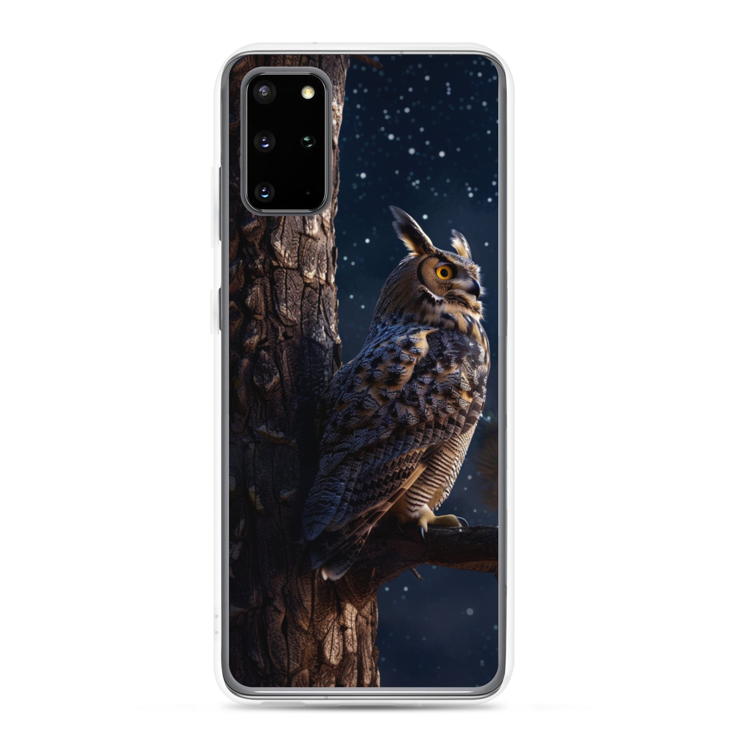 Great Horned Owl Perched at Night 2 Clear Case for Samsung®