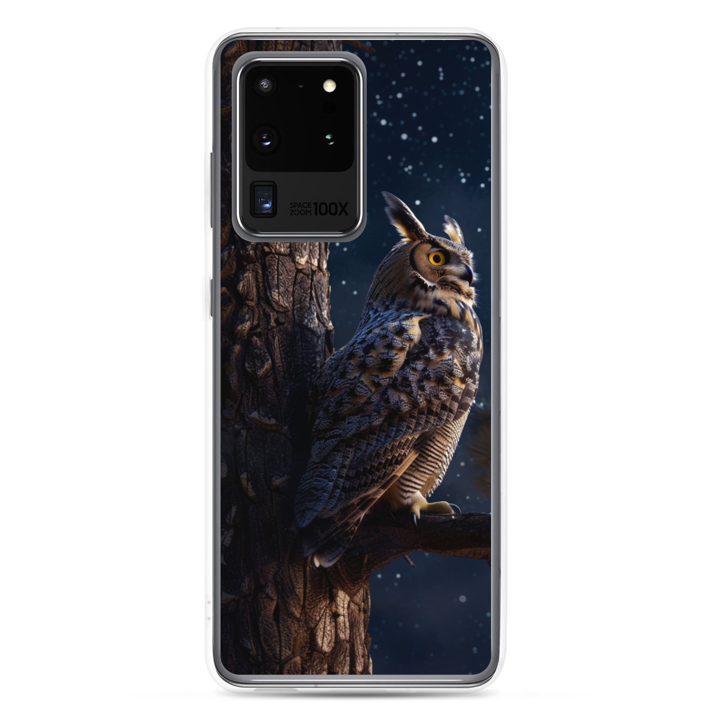 Great Horned Owl Perched at Night 2 Clear Case for Samsung®