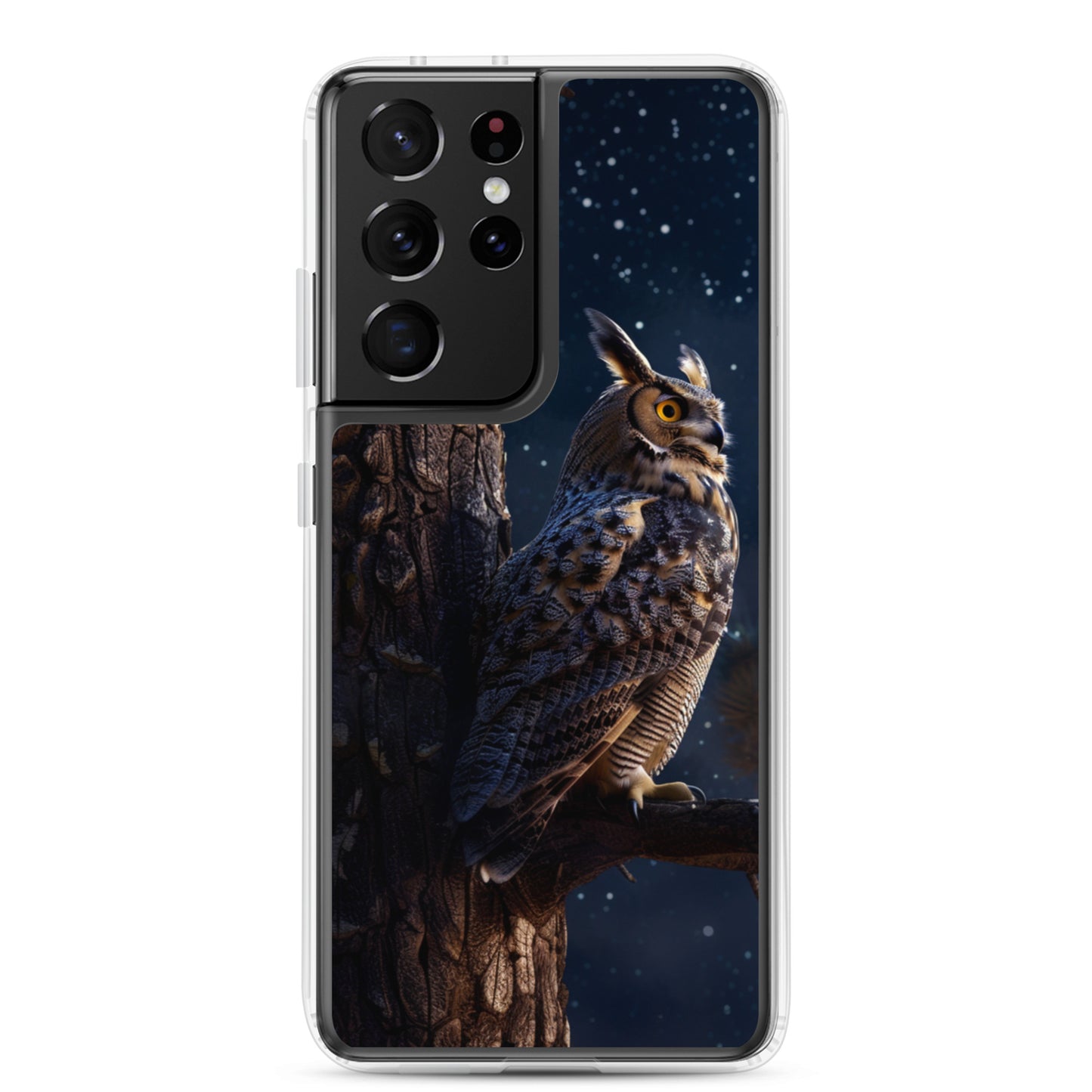 Great Horned Owl Perched at Night 2 Clear Case for Samsung®