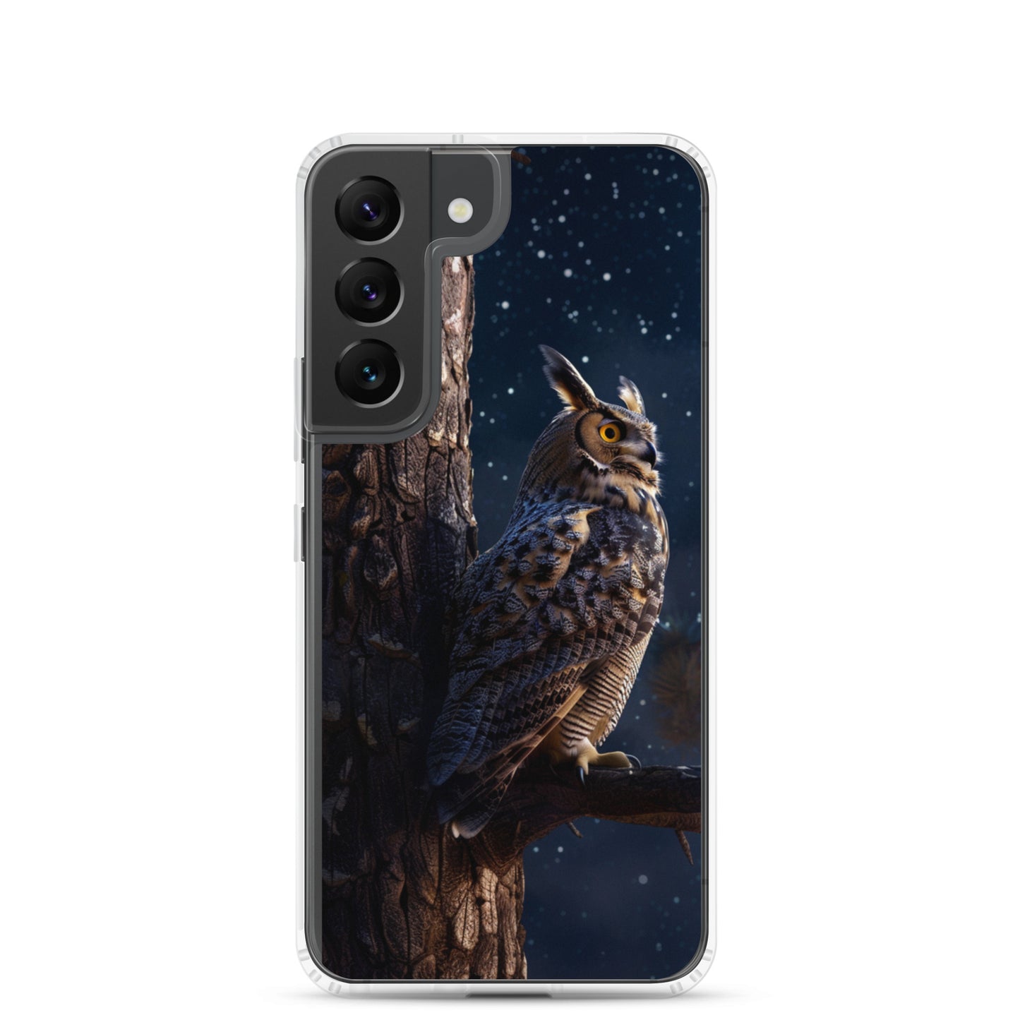 Great Horned Owl Perched at Night 2 Clear Case for Samsung®