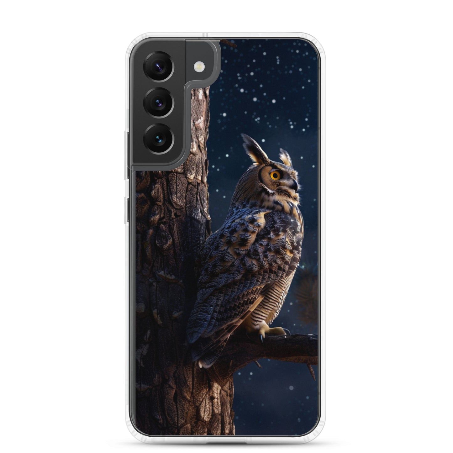 Great Horned Owl Perched at Night 2 Clear Case for Samsung®