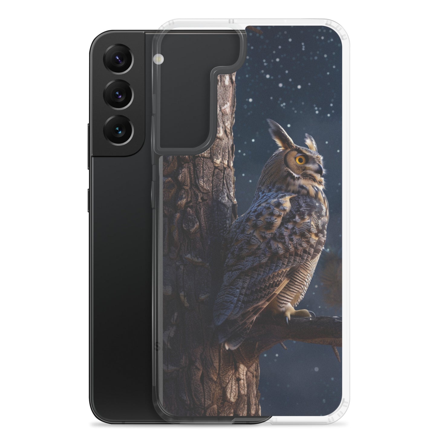 Great Horned Owl Perched at Night 2 Clear Case for Samsung®