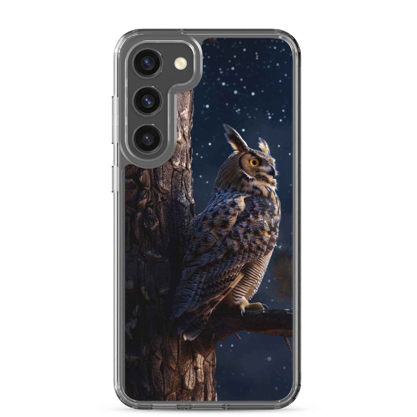 Great Horned Owl Perched at Night 2 Clear Case for Samsung®