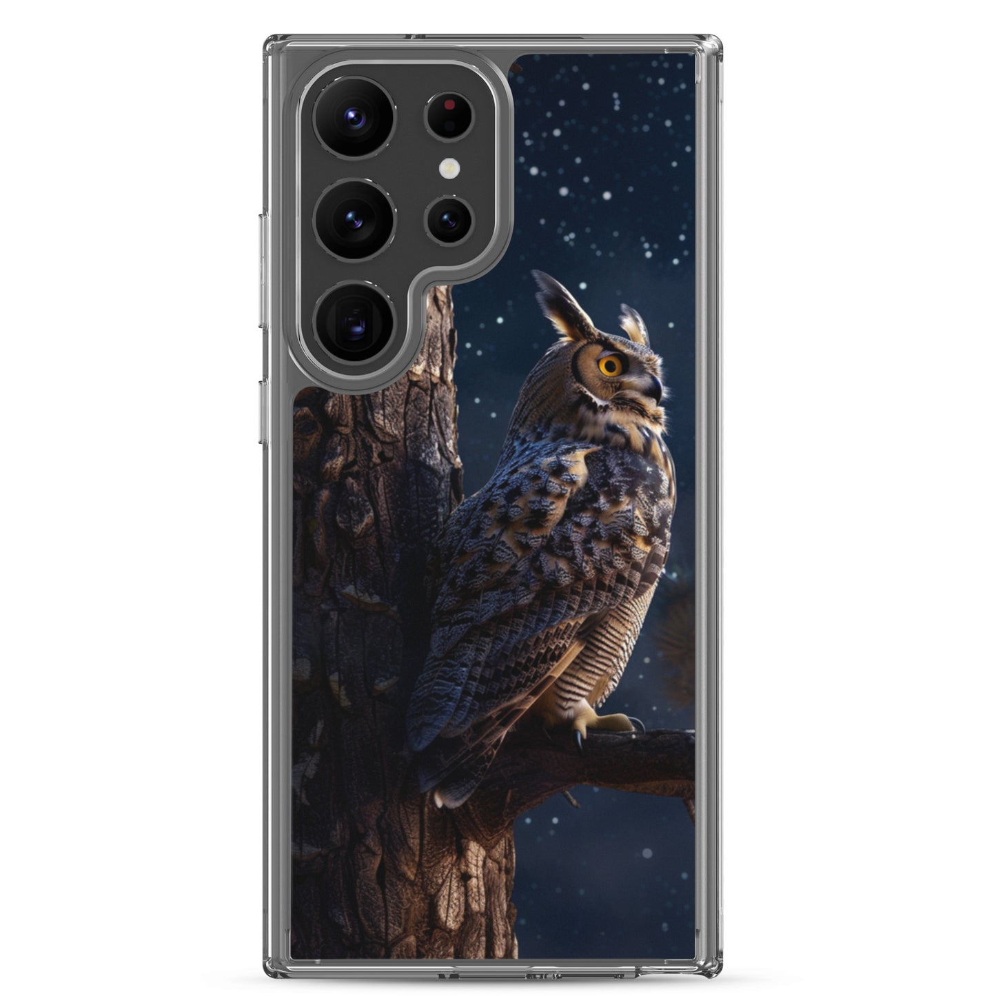 Great Horned Owl Perched at Night 2 Clear Case for Samsung®