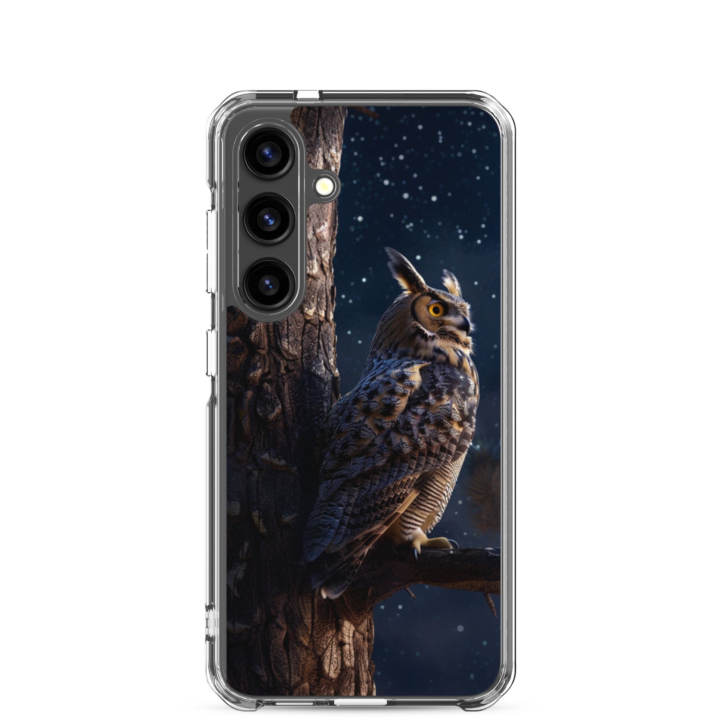 Great Horned Owl Perched at Night 2 Clear Case for Samsung®