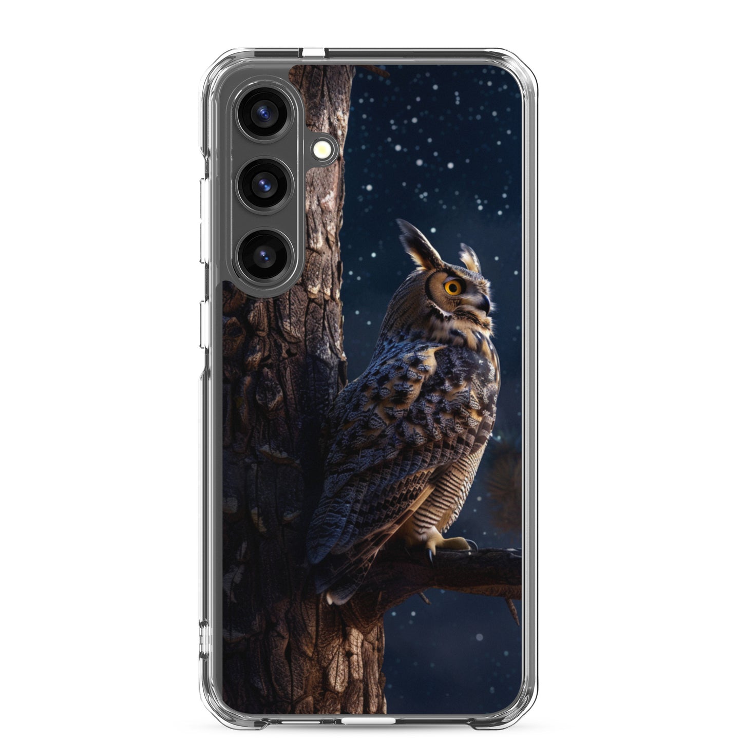 Great Horned Owl Perched at Night 2 Clear Case for Samsung®